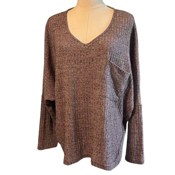 She + Sky Women Pullover Knit Crop Sweater SZ M Multicolor Metallic Oversized - Picture 1 of 8